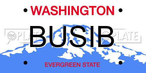 BUSIB Washington License Plate