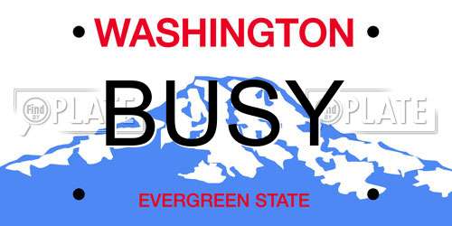 BUSY Washington License Plate