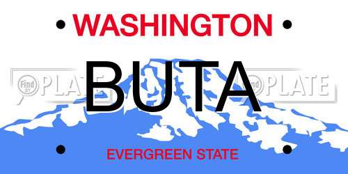 BUTA Washington License Plate