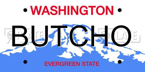 BUTCHO Washington License Plate