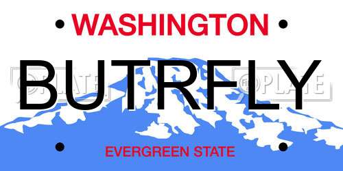 BUTRFLY Washington License Plate