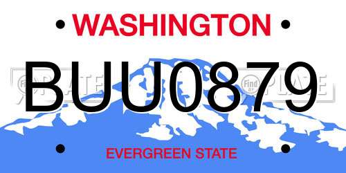 BUU0879 Washington License Plate