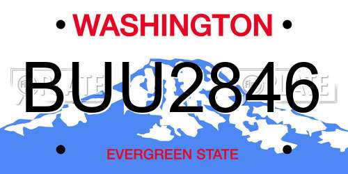 BUU2846 Washington License Plate