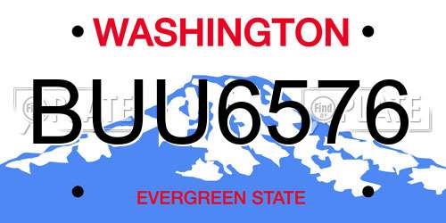 BUU6576 Washington License Plate
