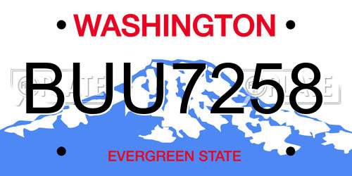 BUU7258 Washington License Plate