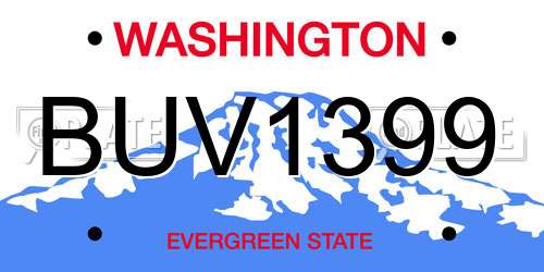 BUV1399 Washington License Plate