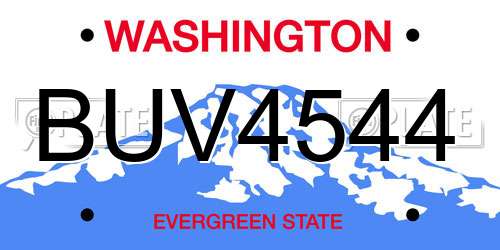 BUV4544 Washington License Plate