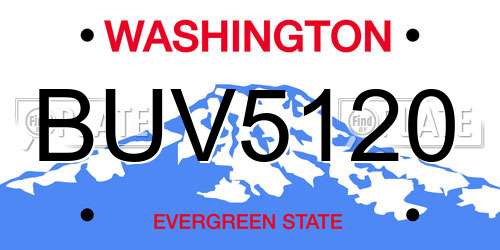 BUV5120 Washington License Plate