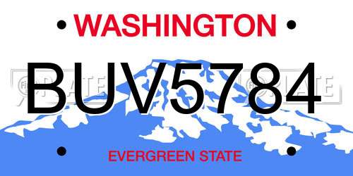 BUV5784 Washington License Plate