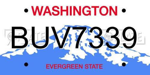 BUV7339 Washington License Plate