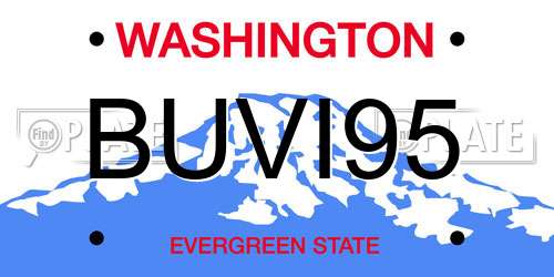 BUVI95 Washington License Plate