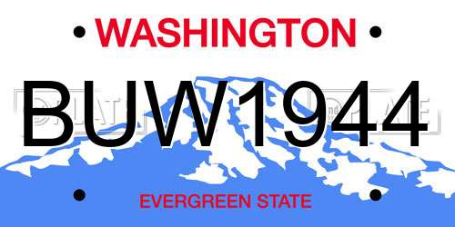 BUW1944 Washington License Plate