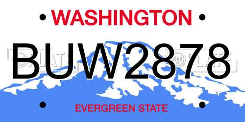BUW2878 Washington License Plate