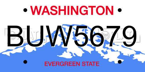 BUW5679 Washington License Plate