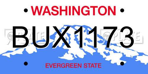 BUX1173 Washington License Plate