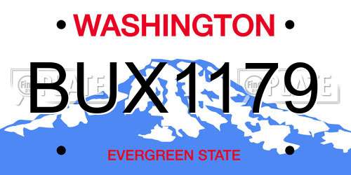 BUX1179 Washington License Plate