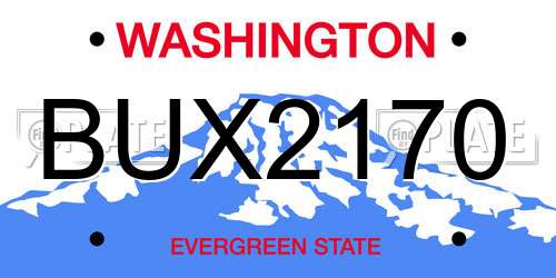 BUX2170 Washington License Plate