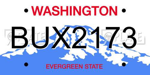 BUX2173 Washington License Plate
