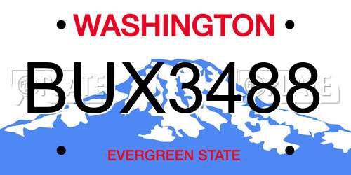 BUX3488 Washington License Plate