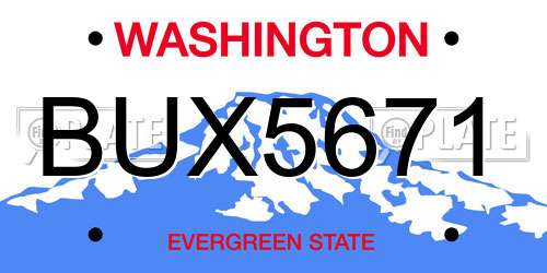 BUX5671 Washington License Plate