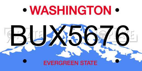 BUX5676 Washington License Plate
