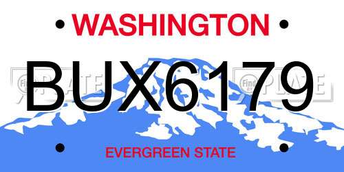 BUX6179 Washington License Plate