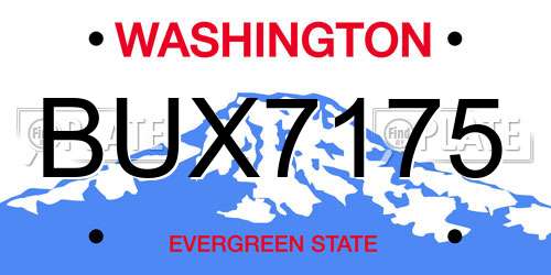 BUX7175 Washington License Plate