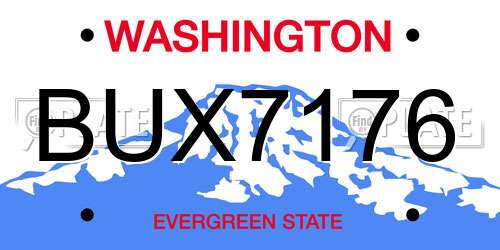 BUX7176 Washington License Plate