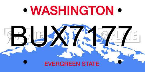 BUX7177 Washington License Plate