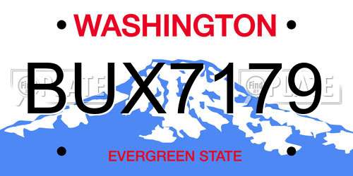 BUX7179 Washington License Plate