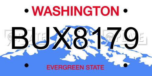 BUX8179 Washington License Plate