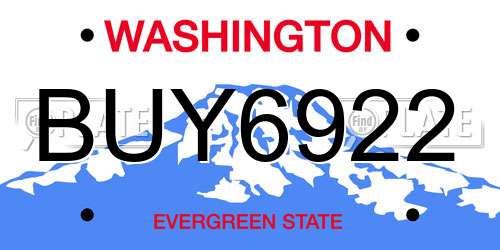BUY6922 Washington License Plate