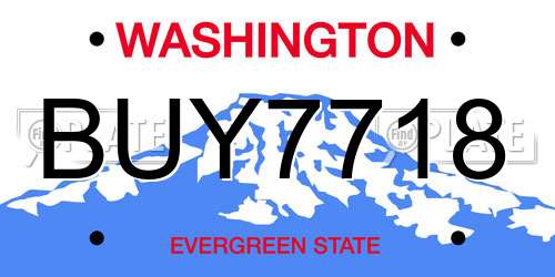 BUY7718 Washington License Plate