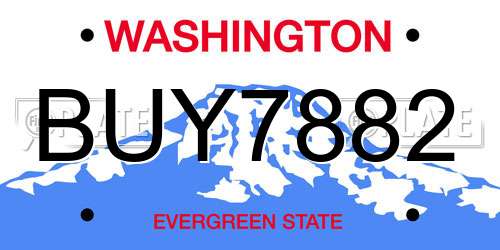 BUY7882 Washington License Plate