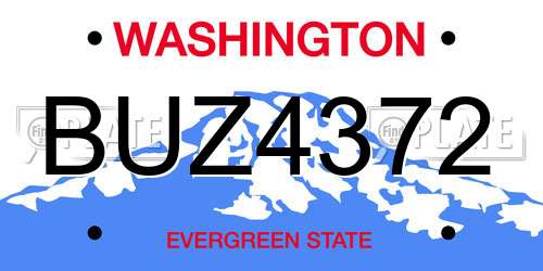 BUZ4372 Washington License Plate
