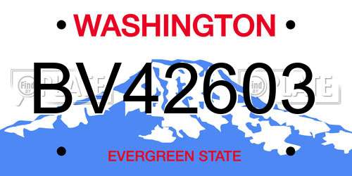 BV42603 Washington License Plate