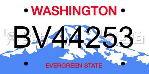 BV44253 Washington License Plate
