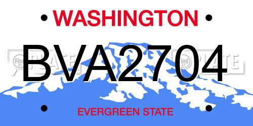 BVA2704 Washington License Plate