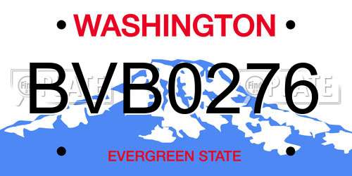 BVB0276 Washington License Plate