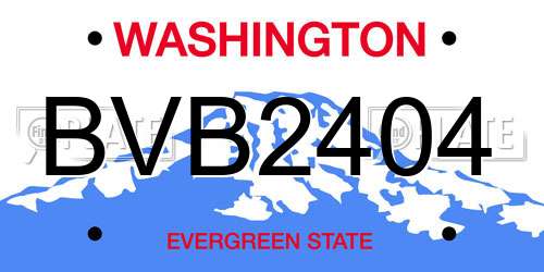 BVB2404 Washington License Plate