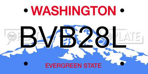 BVB28L Washington License Plate