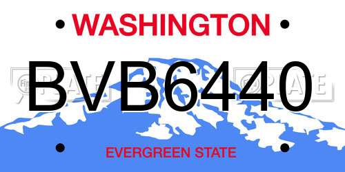 BVB6440 Washington License Plate