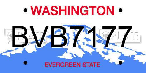 BVB7177 Washington License Plate