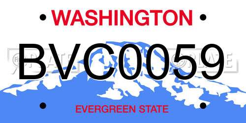 BVC0059 Washington License Plate