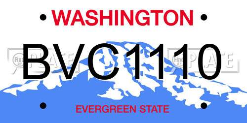 BVC1110 Washington License Plate