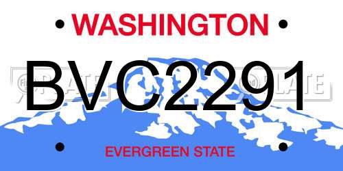 BVC2291 Washington License Plate