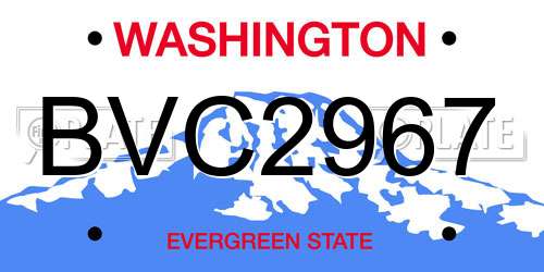 BVC2967 Washington License Plate
