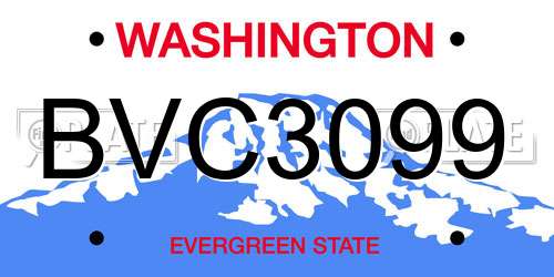 BVC3099 Washington License Plate