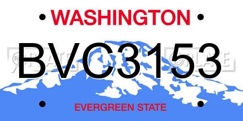 BVC3153 Washington License Plate