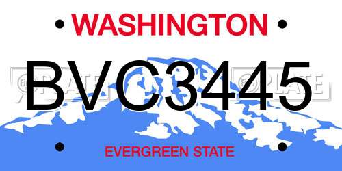 BVC3445 Washington License Plate